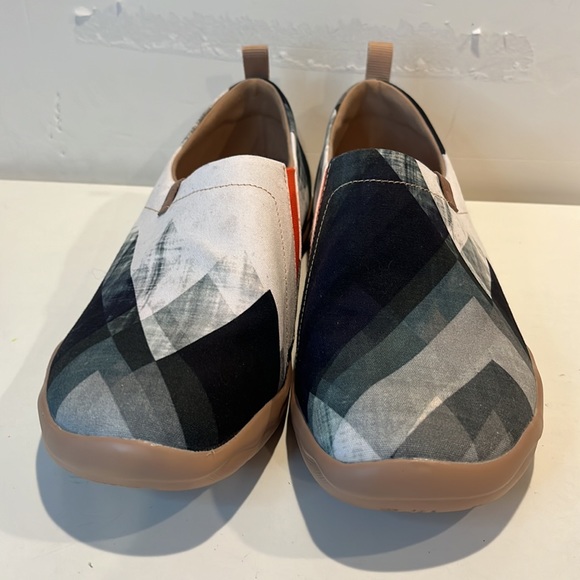 UIN - men’s walking trail shoes slip on canvas casual loafers mix‎ Gray size 11 main image 5